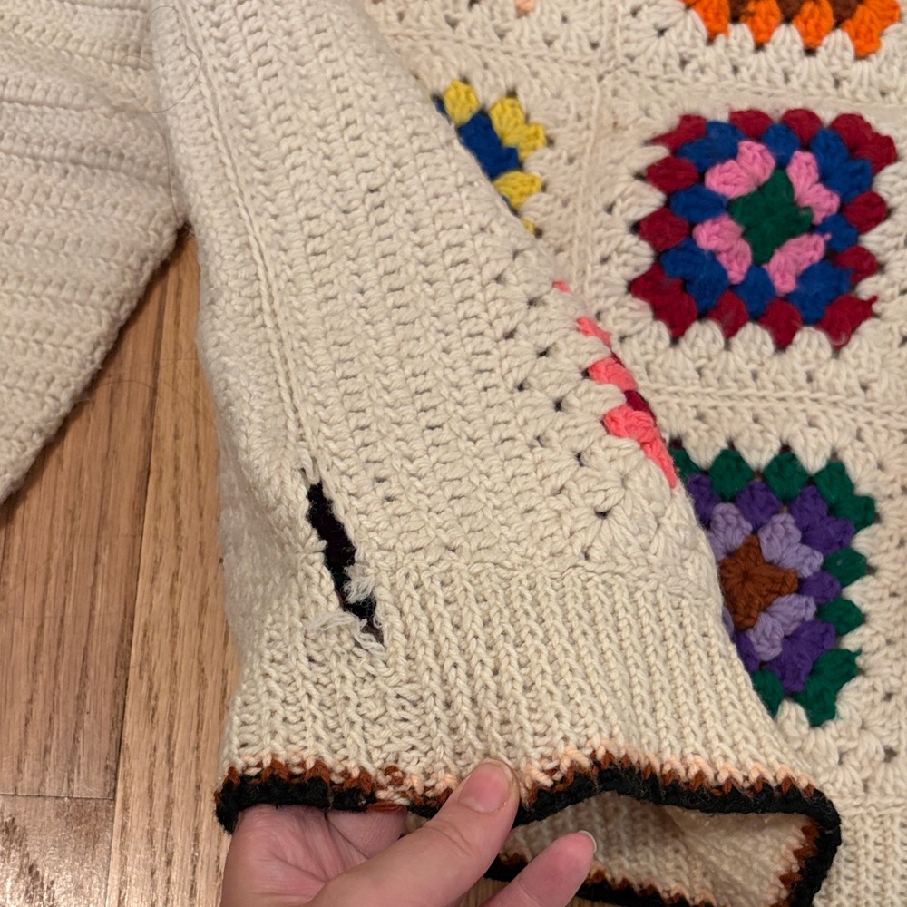 Vintage Handmade Crochet Sweater - Picture 4 of 10